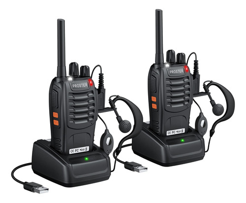 Proster Walkie Talkies Recargables 1 Par Radios Claro Bandas De Frecuencia