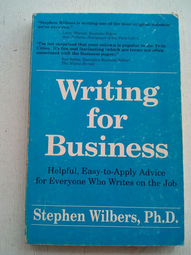 Writing For Business De Stephen Wilbers (usado)