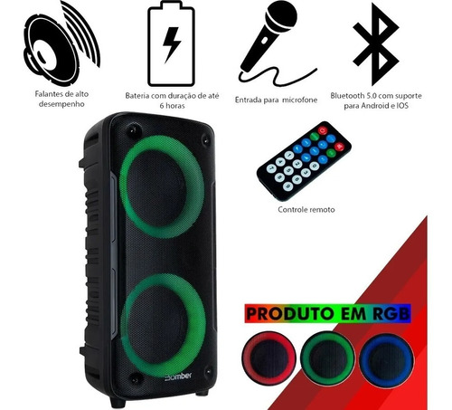 Caixa De Som Bomber Beatbox 400 Portátil Bluetooth 110v/220v