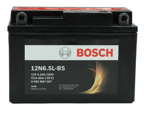 Bateria 12n6.5l-bs Bosch Moto M6 Agm