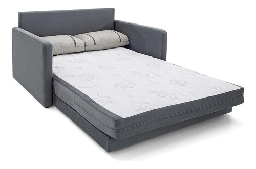Sofá-cama 3 Lugares Queen Herval Space, Suede Molhado Cinza Cor Cinza-escuro Desenho Do Tecido Liso
