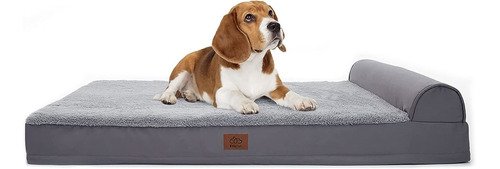 Cama Ortopédica Canina Eterish, L, Máx 35 Kg, Lavable, Gris