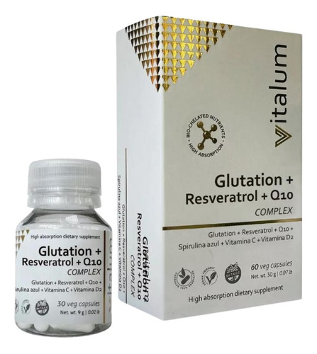 Glutation + Resveratrol + Q10 Complex Vitalum Hgl 30 Caps