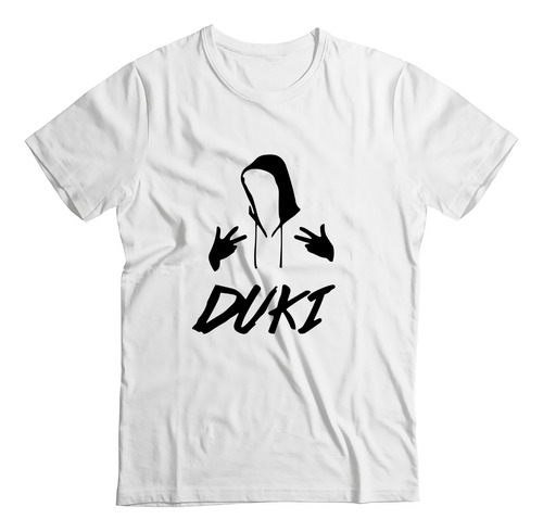 Remera Duki Blanca Premium Artista/trap/musica. Adultos.mr