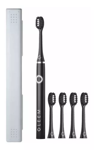  Cepillo de dientes eléctrico Gleem, opera con pilas y cerdas  suaves, color negro : Salud y Hogar
