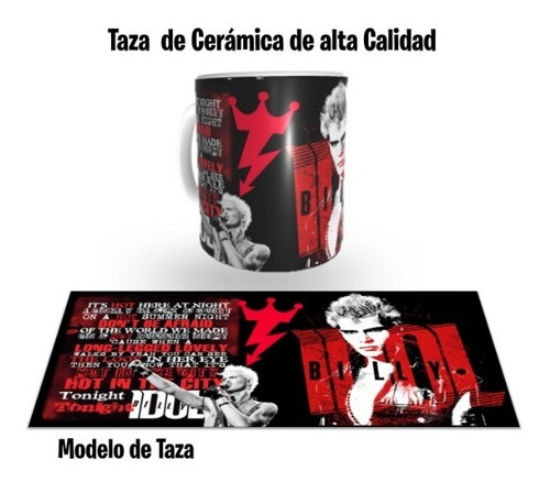 Taza De Ceramica 320 Ml, Modelo, Billy Idol