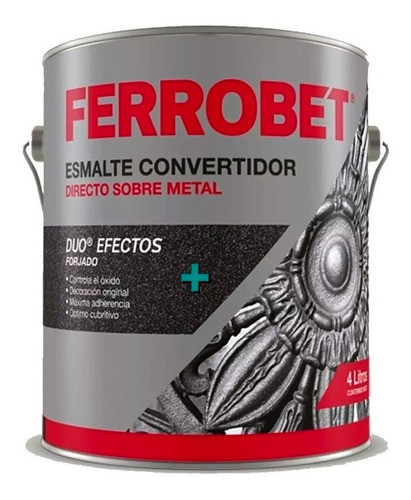 Ferrobet Duo Forja 4 Litros Plata Esmalte Convertidor