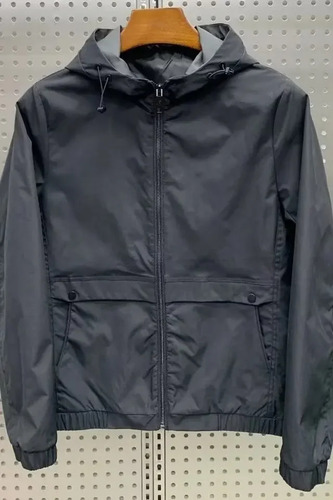 Chaqueta Casual Con Capucha Y Cremallera A Prueba De Viento