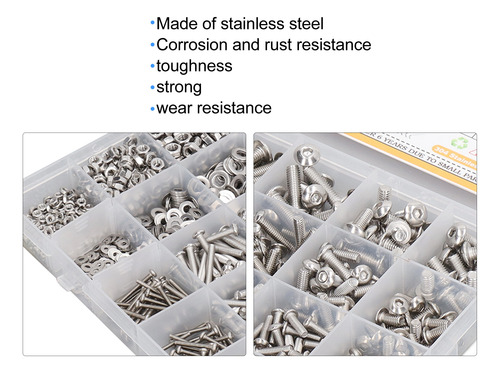 Hardware Fasteners, 120 Piezas, Enchufe Hexagonal De Acero I