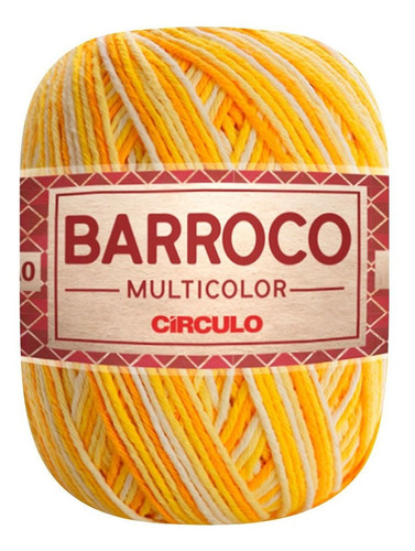 Barbante Barroco Multicolor 6 Fios 400gr Linha De Crochê Cor Raio De Sol