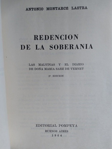 Redención De La Soberanía: Antonio Montarcé Lastra (Usado)