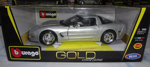 Chevrolet Corvette Miniatura Bburago Gold 1:18 Metal Maisto