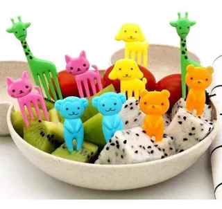Mini Tenedores Kawai Para Frutas Y Loncheras Animales
