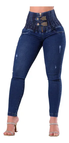 Cal a Feminina Rhero Jeans Lan amento Afina Cintura Com Bojo