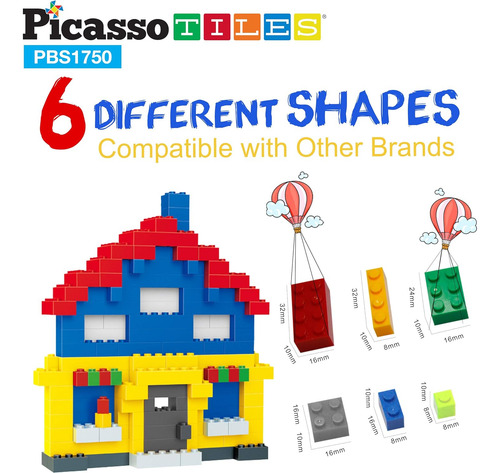 Picassotiles Juego Combinado De Ladrillo De Constructucción