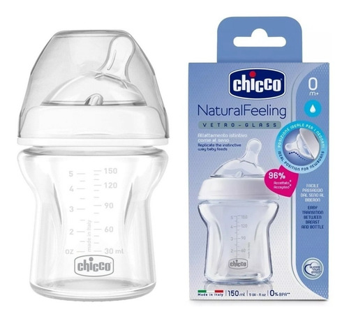 Mamadera Natural Feeling 0m+ 150ml Chicco Vidrio