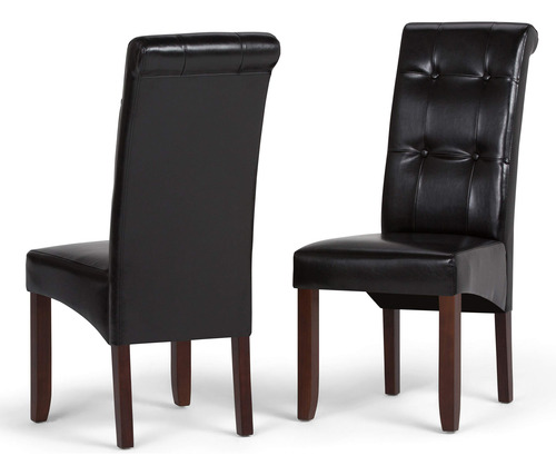 Simplihome Cosmopolitan Parson Juego De 2 Sillas De Comedor Diseño De La Tela Color De La Estructura De La Silla Color Del Asiento
