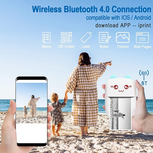 Imagen 4 de 9 de Mini Impresora Térmica Inalámbrica Portátil Bluetooth