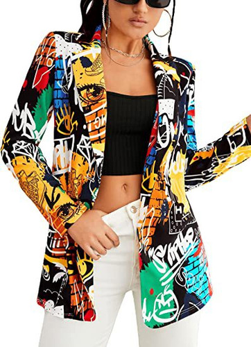 Blazer Peque?o Con Estampado De Dibujos Animados De Moda Cas