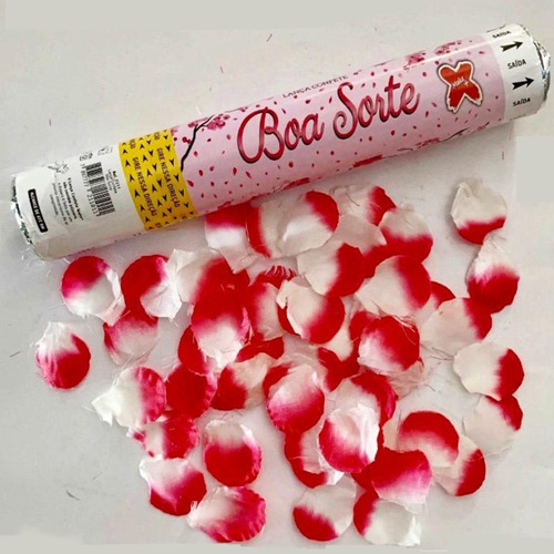 Lança Confete Boa Sorte - Confete Rosa - Ref: 7211 - 30 Cm -