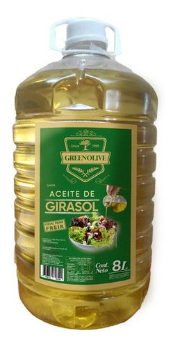 Imagen 2 de 2 de Aceite De Girasol Green Olive - 8 Litros - 1 Unidad