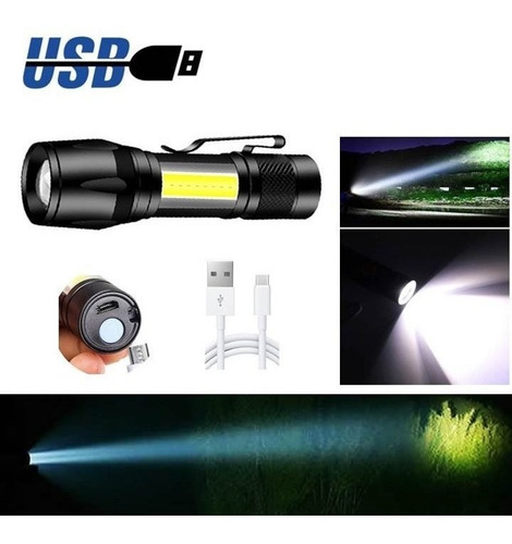 2 Mini Lanterna Iluminação Luz Led Lateral Portátil Usb
