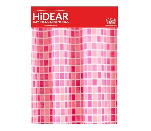 Cortina De Baño Con Ojales De Plastico Ver Diseño X3 Venecitas Rosa