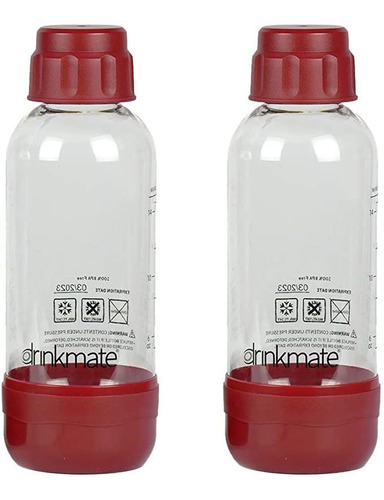 Botellas Drinkmate Carbonatación (2 Pack) (0,5 L, Rojo)