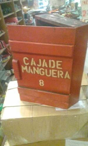 Antigua Caja De Madera Para Manguera Incendio Original 1940