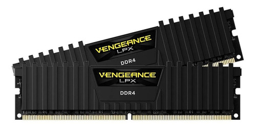 Imagen 1 de 4 de Memoria RAM Vengeance LPX gamer color negro  16GB 2 Corsair CMK16GX4M2B3200C16