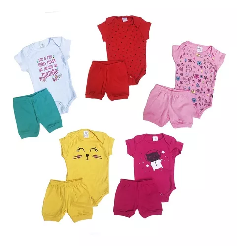 Roupa Para Meninas Bebe Lote Kit Com 15 Peças Verão Atacado