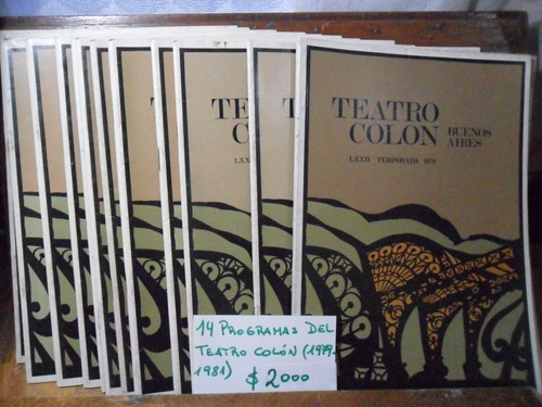 14 Programas Del Teatro Colón Temporadas 1979 Y 1980