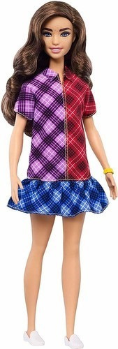 Boneca Barbie Fashionistas 137 Brunette Vestido Xadrez 2020