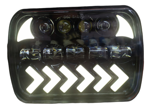 Faros Cuadrados Luces Led Con Drl Blanco Ambar Secuencial H4