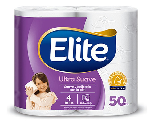 Elite Papel Higienico Doble Hoja Mega 50 Metros 4 Rollos