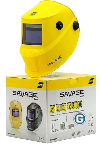 Imagen 6 de 10 de Careta Máscara Fotosensible Esab Savage A40 Amarilla Mig Tig