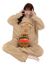 Comprar Pijamas Mujer Capibara,pijamas De Invierno Con Terciopelo