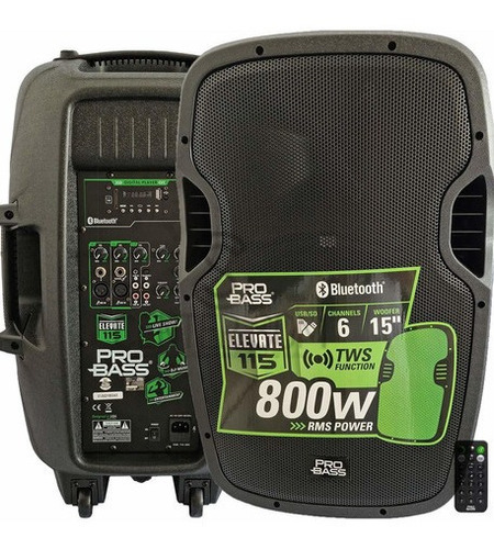 Caixa De Som 800w 15' Probass Elevate 115 Amplificada Xlr