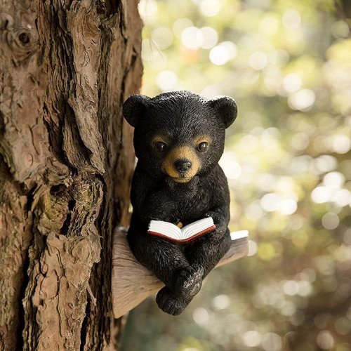 Jarpsiry Sitting Bear Tree Hugger Con Luz Led Solar, Baby Be