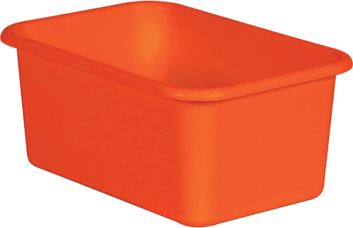 Cubo De Almacenamiento De Plástico Pequeño Naranja, 1...