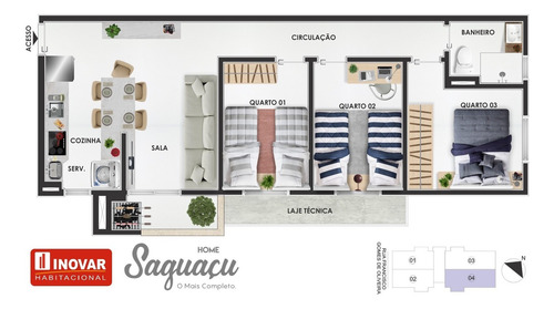 Imagem 5 de 7 de Apartamento No Bairro Saguaçu | 3 Dormitórios |1 Vaga De Gagarem |apartamento Esta Pronto|elevador - Sa01854 - 69313791