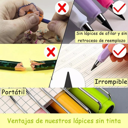 Imagen 4 de 9 de Pluma Hb 0,5mm Lápiz Infinito Kawaii 3 Puntas Incl. Borrador