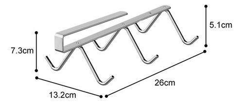Estante Para Tazas Debajo Del Gabinete, Ganchos Para 26x13cm