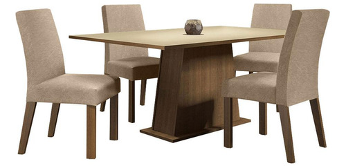 Juego Comedor Madesa Flavia Mesa Tablero Madera 4 Sillas Mci