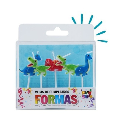 Velas De Dinosaurios Formas Set X 5 Velas Cumpleaños Niño