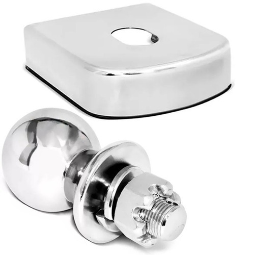 Kit Para Engate Tomada E Bola Cromada Capa Aço Inox