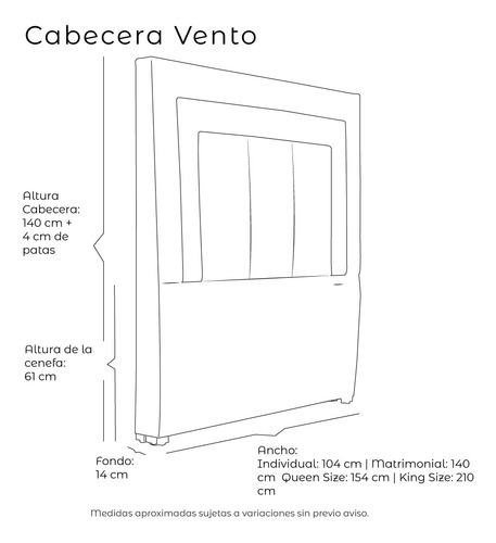 Cabecera Queen Size Dicasa Vento Gris Rata