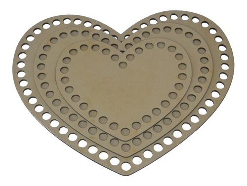 Bases Para Tejer Corazon Mdf 3mm. 3piezas