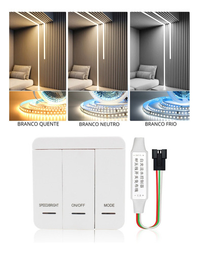 Fita De Led Sequencial 20m Controle Fonte central Luz Branco quente Tensão De Operação CATARINA ILUMINA