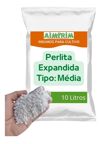 Perlita Expandida Média Grow Cultivo 10 Litros